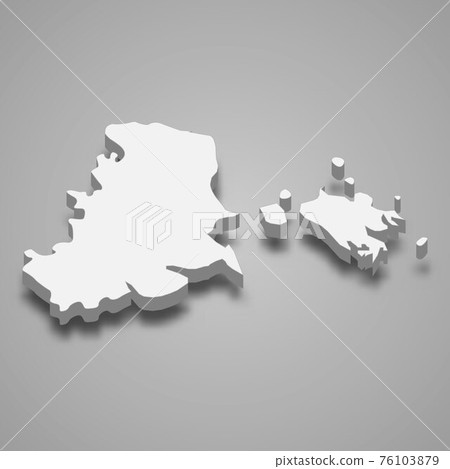 3d isometric map of Haiphong Province of Vietnam 76103879