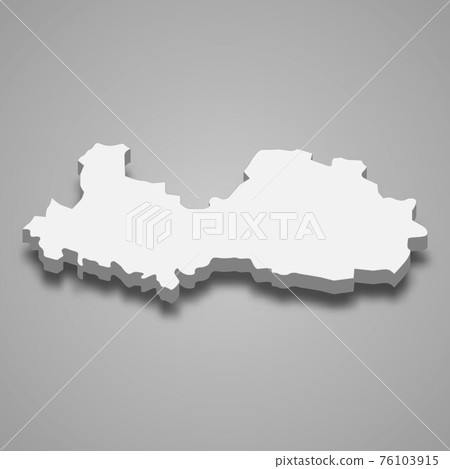 3d isometric map of Bac Giang Province of Vietnam 76103915