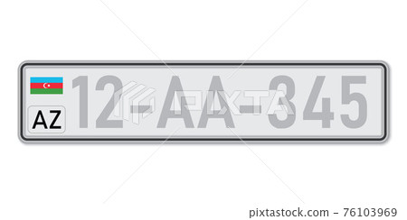 Car number plate. Vehicle registration license of Azerbaijan 76103969