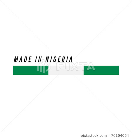 Made in Nigeria, badge or label with flag isolated 76104064