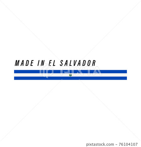 Made in El Salvador, badge or label with flag isolated 76104107