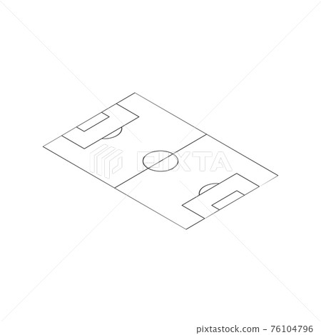 Wireframe perspective view of soccer football, isometric soccer field. Stock Vector illustration isolated on white background. Wireframe perspective view of soccer football, isometric soccer field. Stock Vector illustration isolated on white background. 76104796