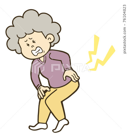 Illustration of a senior woman who hurt her back - Stock Illustration  [76104823] - PIXTA