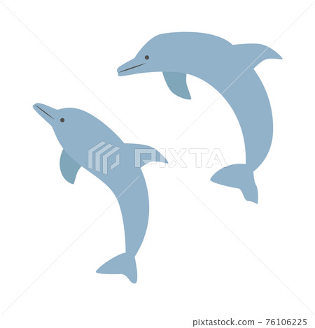 Illustration of a jumping dolphin 76106225