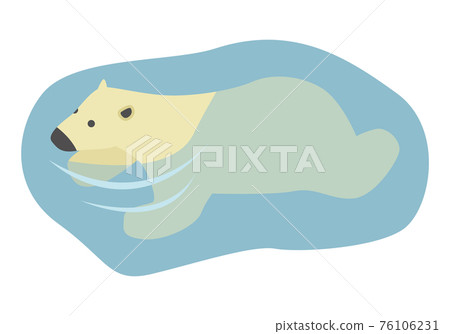 一隻游泳的北極熊的插圖 76106231