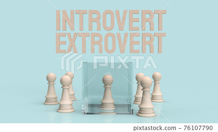 The  introvert  and extravert text for background 3d rendering.. 76107790