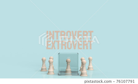 The  introvert  and extravert text for background 3d rendering.. 76107791