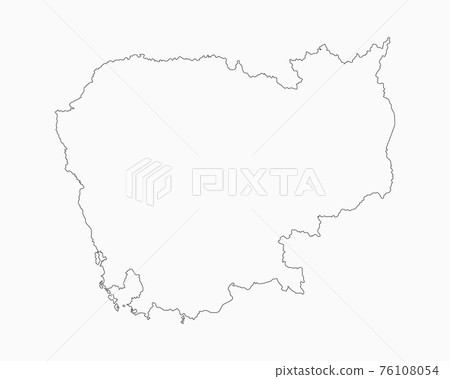 Vector simple template Asia country map Cambodia 76108054