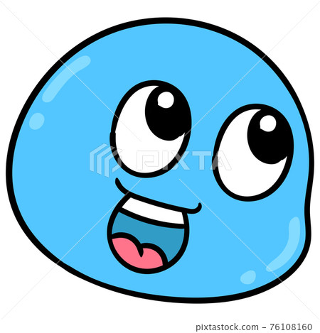 smile expression blue head. doodle icon drawing 76108160