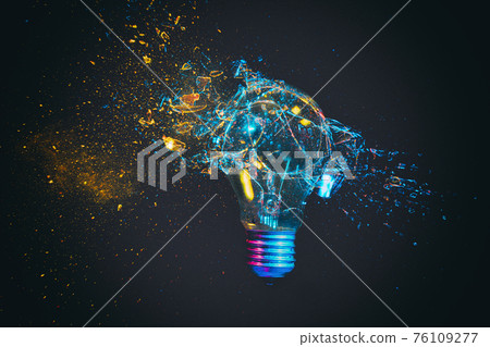 breaking of a traditional light bulb breaking of a traditional light bulb 76109277