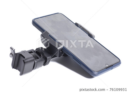 Holder with phone isolated on white background Holder with phone isolated on white background 76109931
