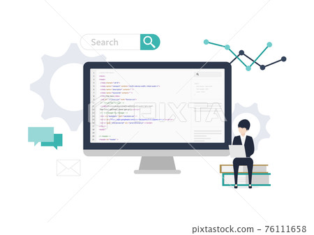 Illustration material for website production, programming, and digital marketing 76111658