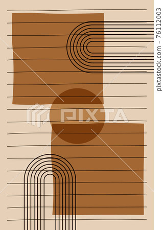 Geometric poster design, vector template with primitive elements of lines, squares, circles, sun, modern hipster style. Geometric poster design, vector template with primitive elements of lines, squares, circles, sun, modern hipster style. 76112003