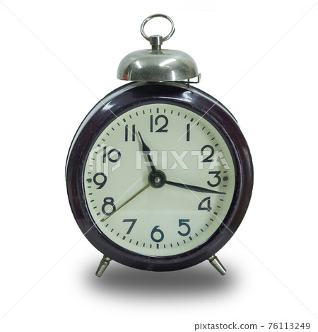 Retro alarm clock  on white background. Isolated. 76113249