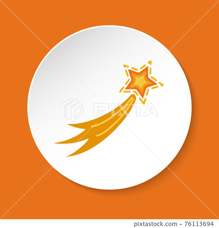 Comet icon in flat style on round button - Stock Illustration [76113694 ...