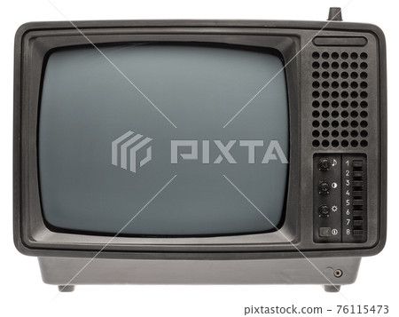 Retro old portable TV set isolated on white Retro old portable TV set isolated on white 76115473