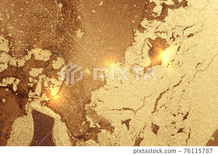 Brown and gold abstract alcohol ink marble texture 76115787