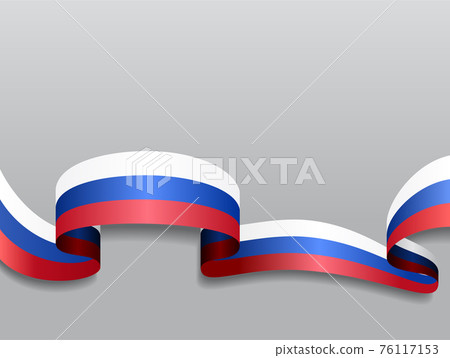 Russian flag wavy abstract background. Vector illustration. 76117153