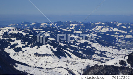 Patched rural landscape in Switzerland. Patched rural landscape in Switzerland. 76117202