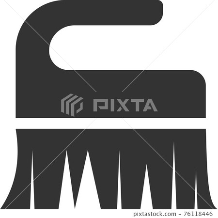 Brush icon with a handle for cleaning surfaces. 76118446