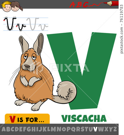 letter V from alphabet with cartoon viscacha... - Stock Illustration  [76119783] - PIXTA