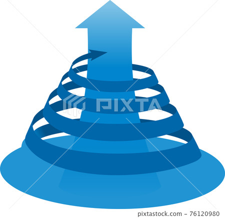 Rising spiral graphics, spiral arrows, vector material 76120980