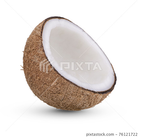 mature coconut Isolated on white background 76121722