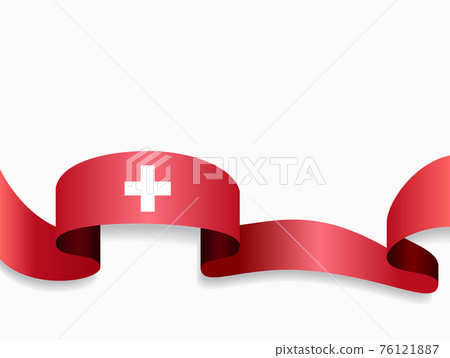 Swiss flag wavy abstract background. Vector illustration. 76121887