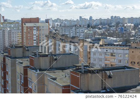 Courtyards of Minsk from above. 76122424