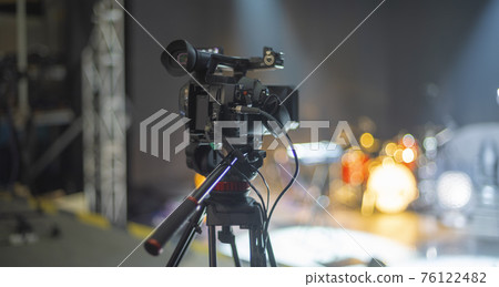stream at a concert in a hall without spectators 76122482