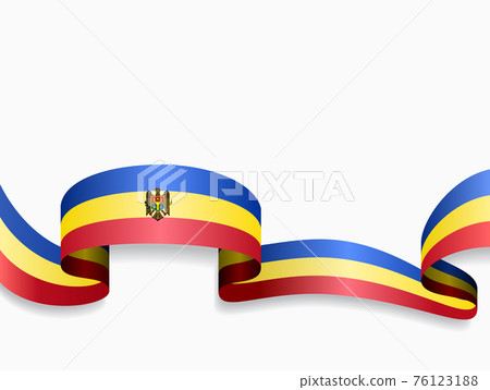 Moldovan flag wavy abstract background. Vector illustration. 76123188