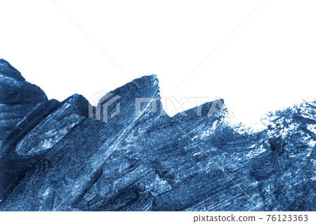 Black brush strokes on white paper isolated. Black brush strokes on white paper isolated. 76123363