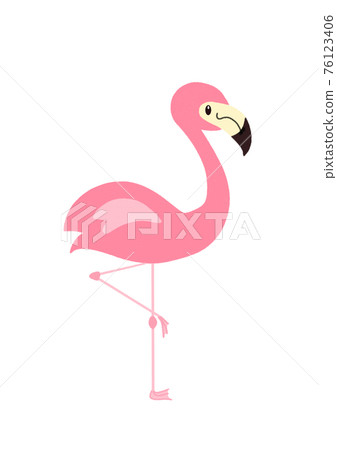 手寫風格可愛火烈鳥插畫 76123406