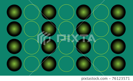 Green spheres and white rings background illustration. Green spheres and white rings background illustration. 76123571