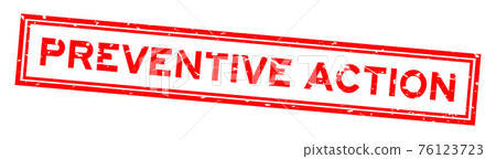 Grunge red preventive action word sqaure rubber seal stamp on white background Grunge red preventive action word sqaure rubber seal stamp on white background 76123723