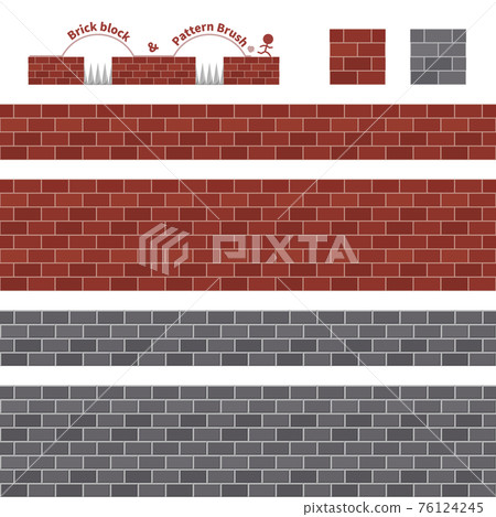 Side-scrolling game brick block and pattern brush_illustration material Side-scrolling game brick block and pattern brush_illustration material 76124245