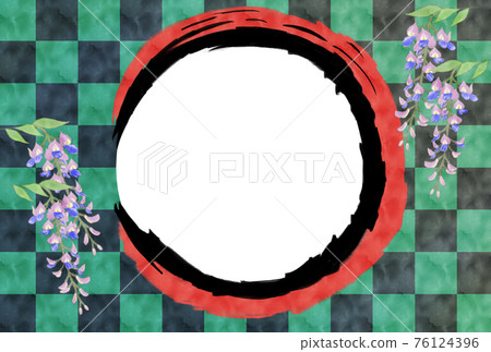 新年賀卡兒童節方格圖案紫藤花字符輸入模板還有其他變體 76124396