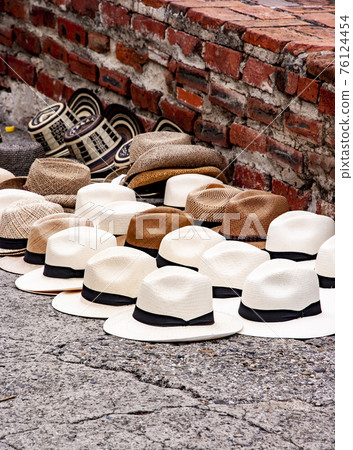 Hats sold on the street in Cartagena de Indias - Colombia Hats sold on the street in Cartagena de Indias - Colombia 76124454