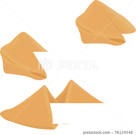 Vector realistic cracked fortune cookie with paper for your text 76124548