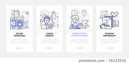 Business - modern line design style web banners - Stock Illustration ...