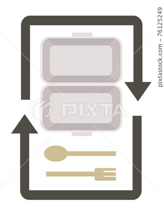 Illustration material: Recycling Eco icon set with an easy-to-understand image of reuse Illustration material: Recycling Eco icon set with an easy-to-understand image of reuse 76125249