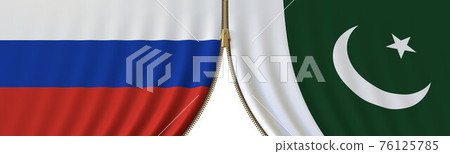 Russia And Pakistan Cooperation Or Conflict,... - Stock Illustration ...