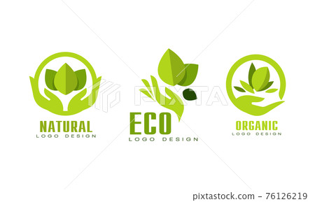 Vektorová grafika „Logo Vector set of natural, organic, tree, beauty, Logo  collection of design elements for fresh food and healthy products.“ ze  služby Stock