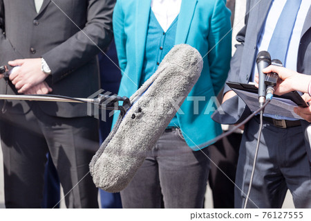 News conference. Media event. Public relations - PR. News conference. Media event. Public relations - PR. 76127555