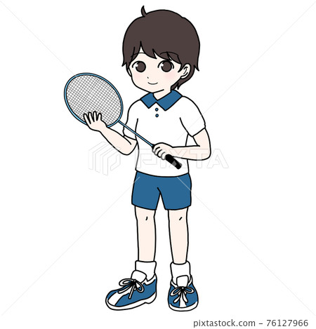 Child with badminton racket Child with badminton racket 76127966