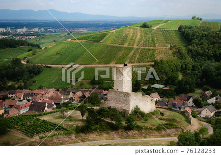 Chateau de Wineck, castle in the vineyard of Katzenthal, Alsace (france) Chateau de Wineck, castle in the vineyard of Katzenthal, Alsace (france) 76128233