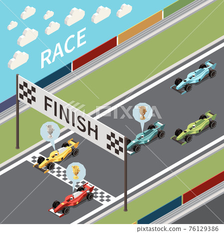 Race Finish Line Composition 76129386