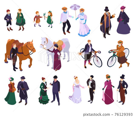 Victorian Fashion Characters Set Victorian Fashion Characters Set 76129393
