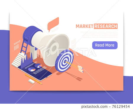 Market Research Isometric Banner 76129454