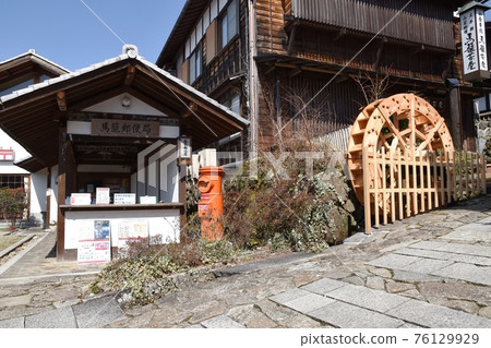 New rebuilt water wheel next to Magome Post Office New rebuilt water wheel next to Magome Post Office 76129929